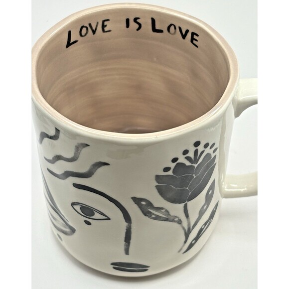 Anthropologie Hestia Coffee Cup Mug Love is Love Used - Picture 4 of 10